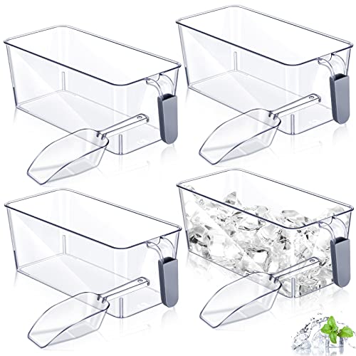 Clear Plastic Storage Bin with Scoop