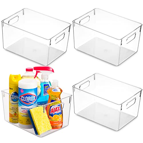 Clear Plastic Storage Bins for Kitchen and Home Organization
