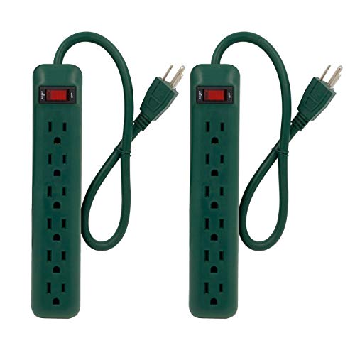 Clear Power 6 Outlet Power Strip 2-Pack