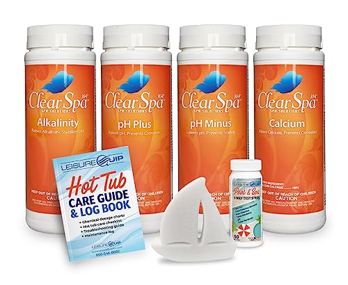 LeisureQuip Hot Tub Chemical Bundle with Test Strips and Care Guide