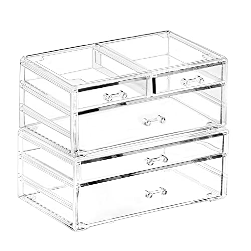 STORi SimpleSort 12-Piece Stackable Clear Drawer Organizer Set, 3 x 3 x  2 Square Trays, Small Makeup Vanity Storage Bins and Office Desk Drawer  Dividers, …