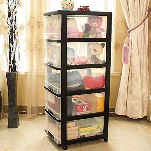 Clear Storage Cart with 5 Drawers