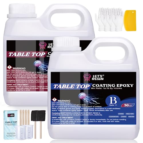Incredible Solutions 2 Quart Kit, Table Top & Bar Top Epoxy Resin, Crystal Clear High Gloss Finish, Self Leveling, Perfect for DIY Epoxy Counter