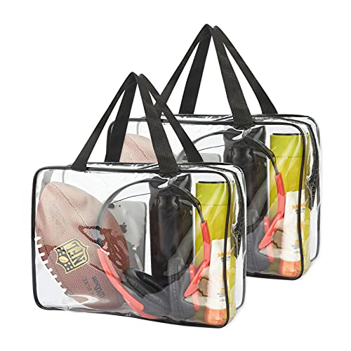 Clear Tote Bag for Work, Beach, Stadium, Security (Black)