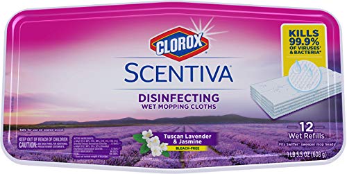 Clorox Scentiva Wet Mop Cloths Tuscan Lavender Jasmine, 12ct