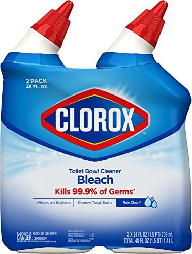 Clorox Toilet Bowl Cleaner, Rain Clean, 24 oz (Pack of 2)