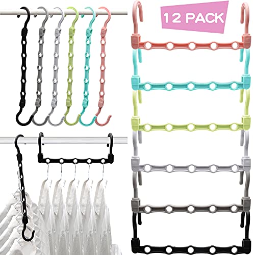 HOUSE DAY Black Magic Space Saving Hangers, Premium Smart Hanger Hooks,  Sturdy Cascading Hangers with 5 Holes for Heavy Clothes, Closet Organizers  and Storage, College Dorm Room Essentials 10 Pack : Home & Kitchen 