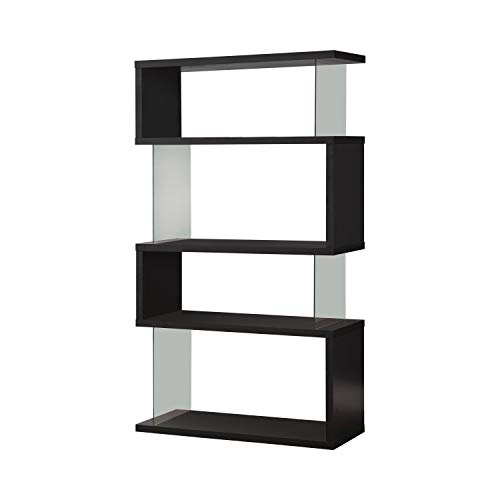 Coaster Furniture Asymmetrical Snaking Bookcase Black and Clear 800340