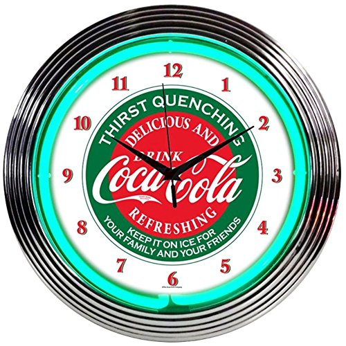Coca Cola Neon Wall Clock - 15"