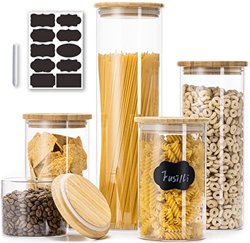 coccot Glass Jars with Bamboo Lids