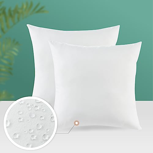 Outdoor Pillow Inserts Set of 2, 20x20 for Patio Furniture