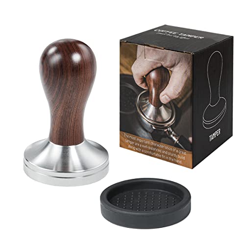 Stainless Steel Espresso Tamper with Wooden Handle (51MM)