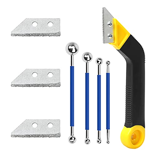 Coitak Angled Grout Saw with Extra Blades, Double Ball Ended Tiling Tool