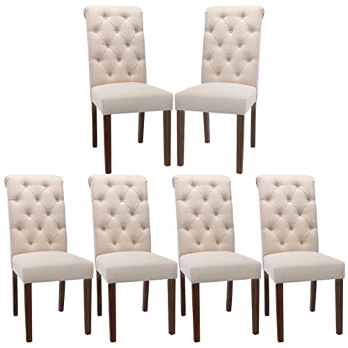 COLAMY Button Tufted Dining Chairs Set of 6
