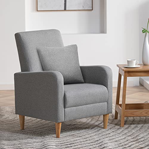 COLAMY Light Grey Modern Upholstered Accent Armchair
