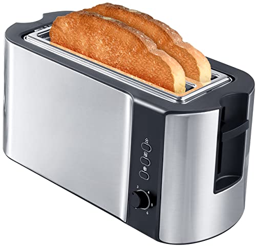 Collabvine Toaster 4 Slice: Compact, Long Slot, Stainless Steel