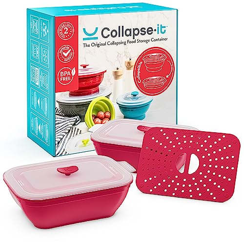 6-Cup Silicone Vegetable Steamer: Compact Microwave Cookware (Red)