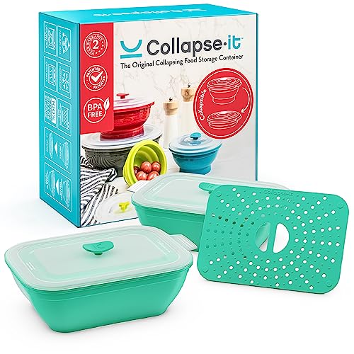 Collapse-it 6-Cup Silicone Vegetable Steamers - Microwaveable Food Containers