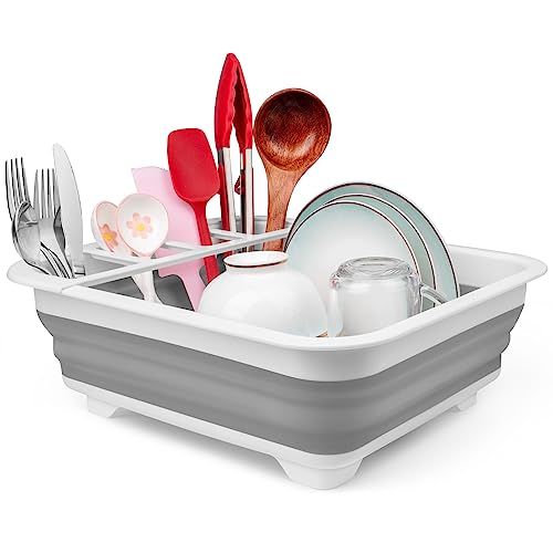 Generic SANNO Expandable Large Dish Drying Rack, Deep Dish Rack Utensil  Cutlery Holder Sink Dish Rack