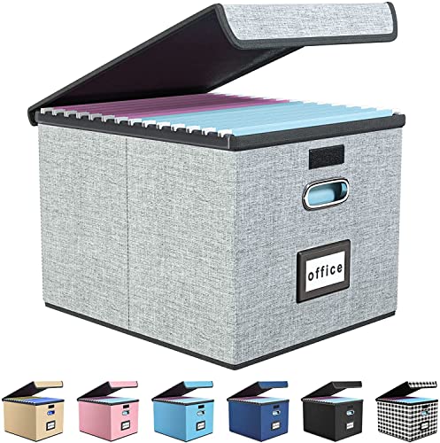 Collapsible Linen Hanging Filing Storage Boxes