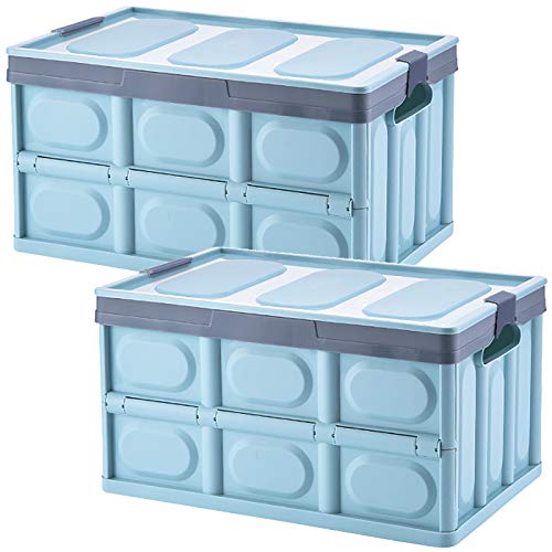 Collapsible Storage Bins - 2 Pack 30L Plastic Tote Container