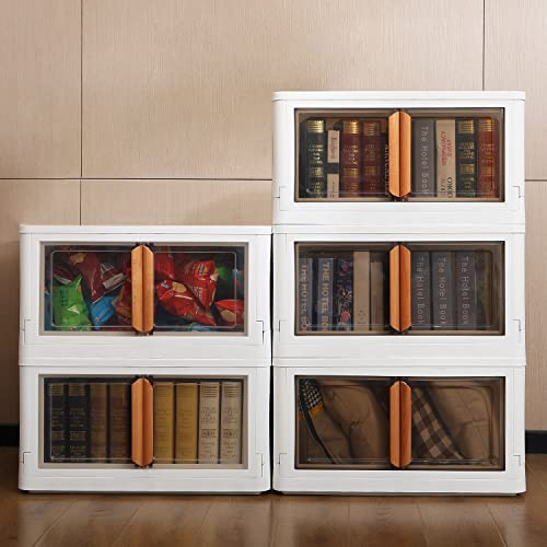 Collapsible Storage Bins with Wheels & Double Doors