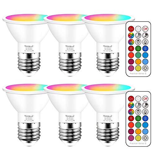 Color Changing LED Light Bulb with Remote (6 Pack)