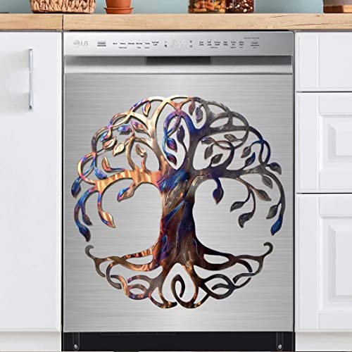 Metal Tree of Life Vinyl Magnet Cover for Dishwasher and Fridge, 23" W x 26" H