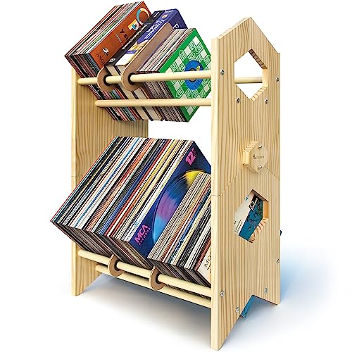 VIVIDECOR Vinyl Record Holder, Holds 80-100 Vinyl Records, Record Rack with  Protective Edges To Avoid Punctures, Vinyl Record Storage, Books, Albums