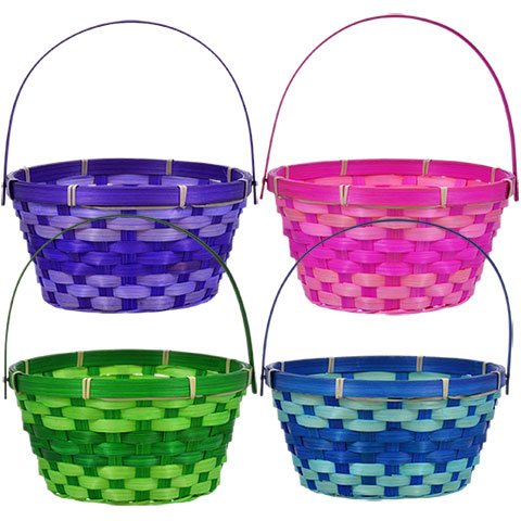 Colorful and Well-Made Easter Baskets: Greenbrier Round Woven Bamboo
