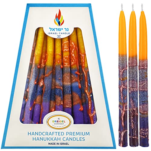 Colorful Dripless Chanukah Candles - Hand Made in Israel