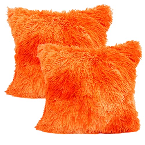 Colorful Faux Fur Fluffy Throw Pillow Case