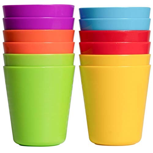 Colorful Kids Plastic Cups - Set of 12