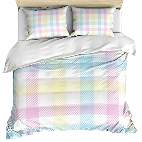 Colorful Plaid Quilt Bedding Set