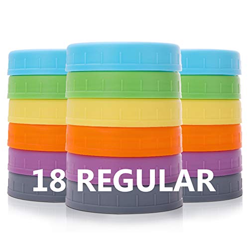 Colorful Plastic Storage Caps for Mason Jars