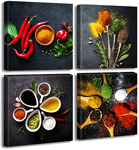 Colorful Spices Seasoning Canvas Wall Art