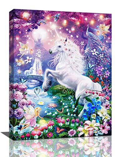 Colorful Unicorn Canvas Wall Art