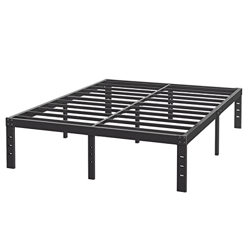 COMASACH 14 inch Heavy Duty Metal Full Bed Frame, Black