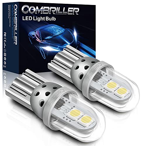Combriller 194 LED Bulb White 6000K Super Bright 168 2825 W5W T10, Pack of 2