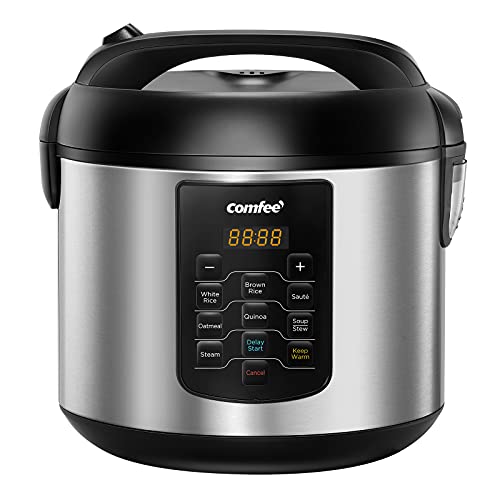 ICOOK 10-Cup Uncooked(20-Cup Cooked) Rice Cooker1.8L Grains,Oatmeal,Cereals  Cooker,Rice Warmer Steamer,Large Rice Cooker Removable Nonstick Pot,Full