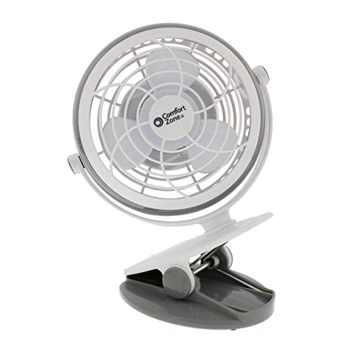 Comfort Zone CZBT4GR Clip-on or Desk Fan