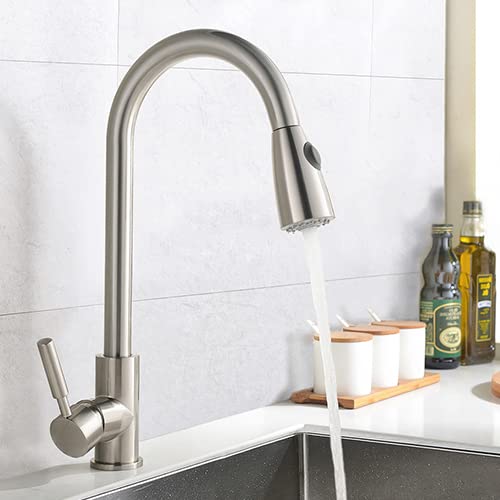 Comllen Pull Out Kitchen Faucet Brushed Nickel