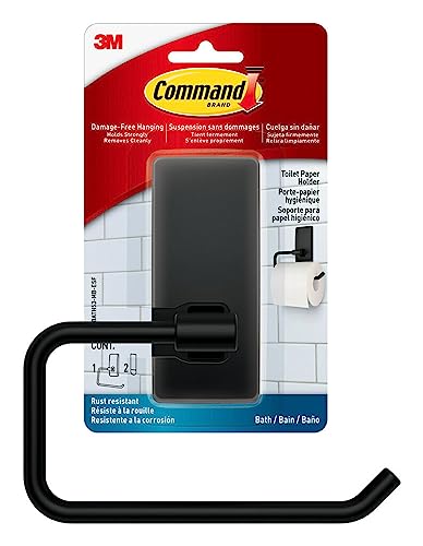 Command Toilet Paper Holder - Matte Black Bathroom Organizer