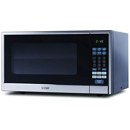 Chef 1.1 Cu. Ft. Countertop Microwave, Black/Stainless Steel