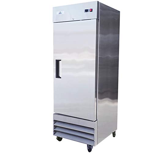 Commercial Freezer 1-Door Solid Upright Reach in Stainless Steel NSF 29" Width, Capacity 23 Cuft, Bottom Mounted Restaurant Quality Kitchen Cold -8°F