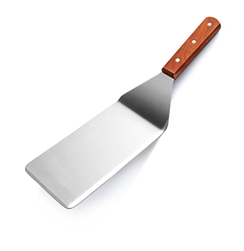 Commercial-Grade Wood Handle Extra Large Grill Turner/Spatula