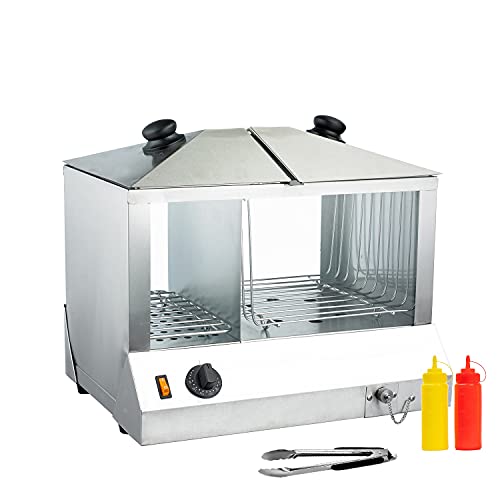 KOUWO Electric Hot Dog Machine with Bun Steamer and Food Display Warmer