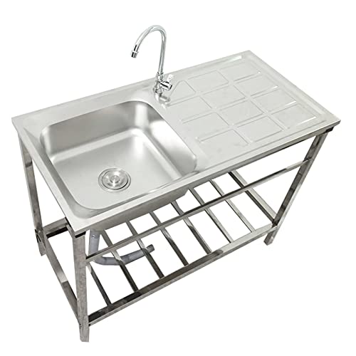 Commercial Kitchen Utility Sink with Drainer Shelves