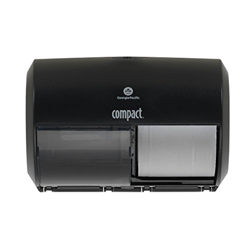GP PRO Compact 2-Roll Coreless Toilet Paper Dispenser; Black