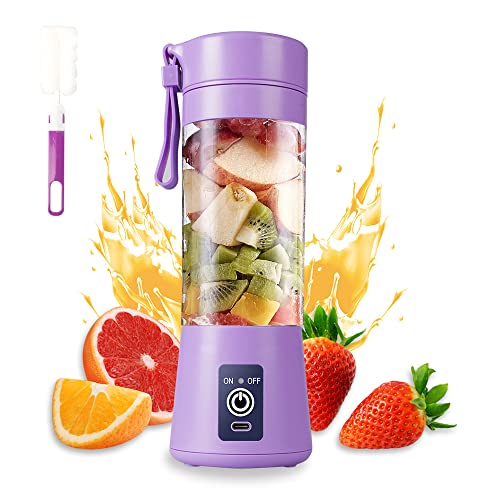 Portable Blender, BOSICTE Personal Size Blender for Shakes and Smoothies  with 6 Blades, 20 Oz Mini Blender Cup with Travel Lid and USB Rechargeable